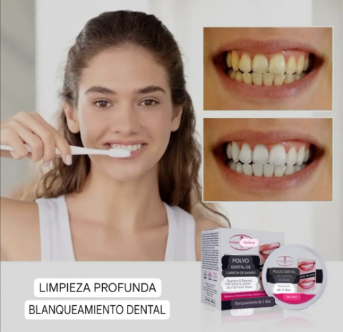 POLVO DENTAL BLANQUEADOR AICHUN BEAUTY BAMBO CHARCOAL TOOTH POWDER - 50G